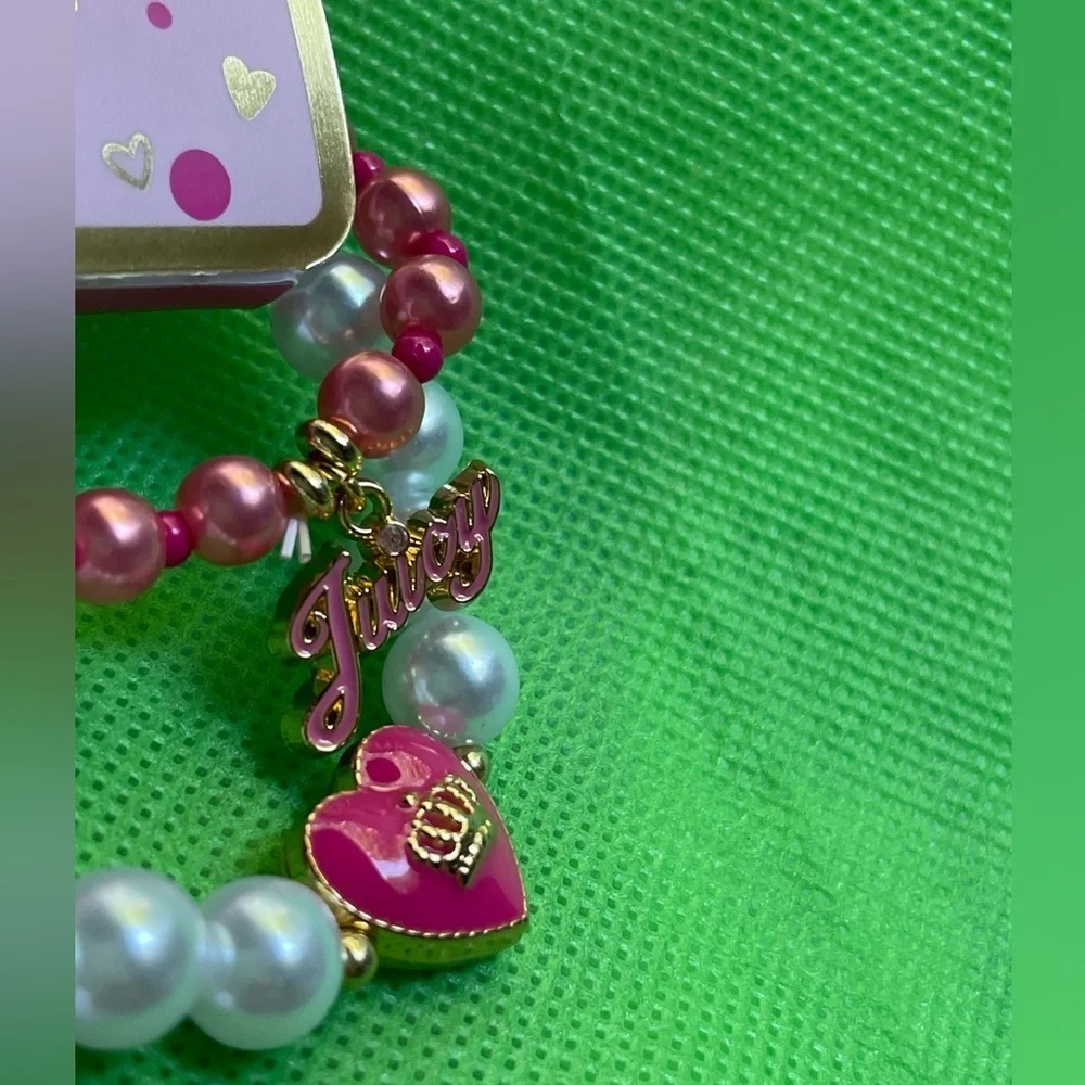 Juicy Couture bracelet,Juicy Couture Kids Pink and White Beaded Bracelets